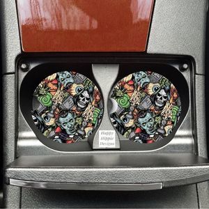 Horror Fan Zombie Car Coasters | Car Accessories | Car Coaster Set | Halloween